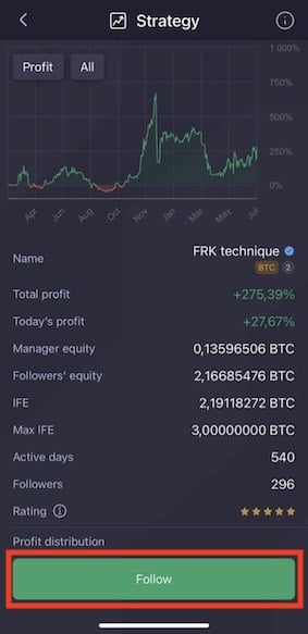 Following Now Implemented Into Top Coin Miners Mobile App Copy Trading Experience - 2